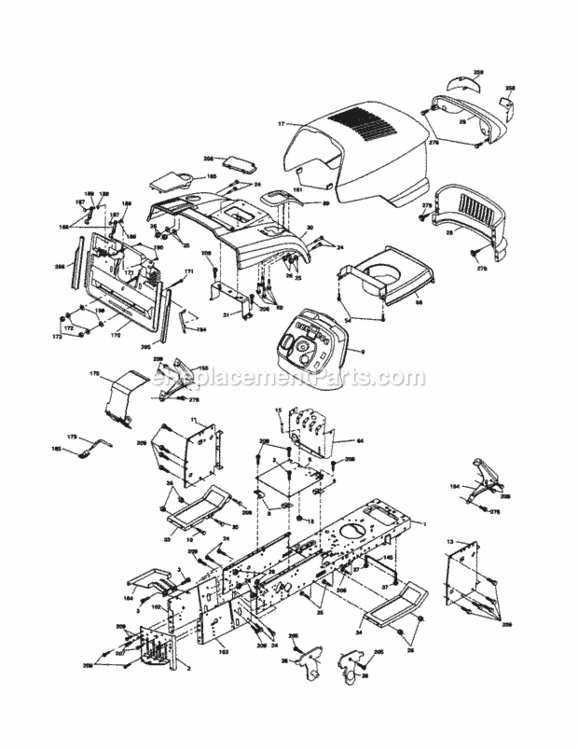 Page B Diagram and Parts List for 917254602  Craftsman Lawn Tractor