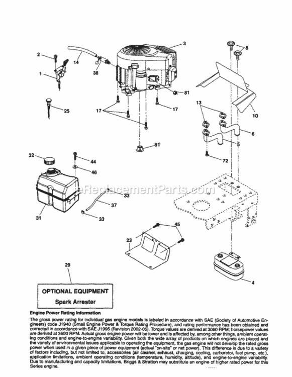 Page D Diagram and Parts List for 917254602  Craftsman Lawn Tractor