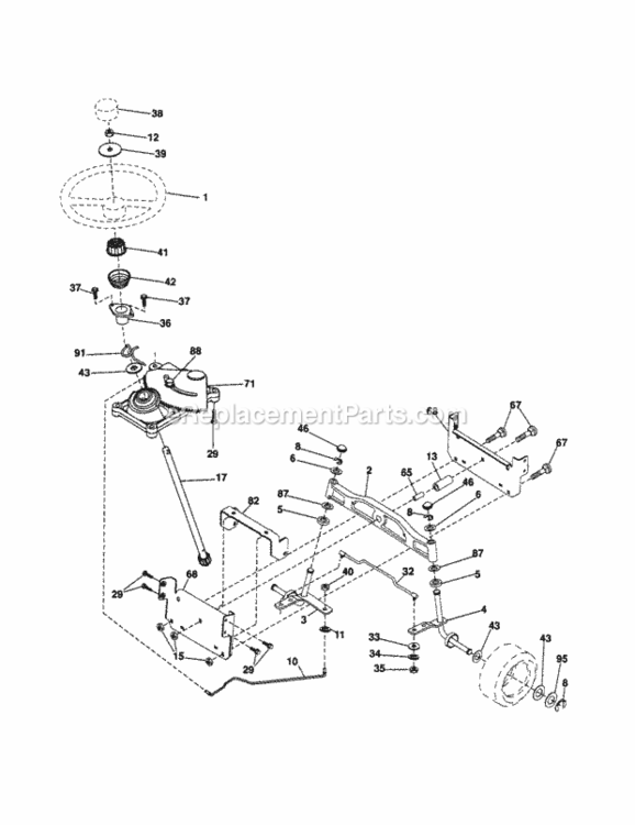 Page E Diagram and Parts List for 917254602  Craftsman Lawn Tractor