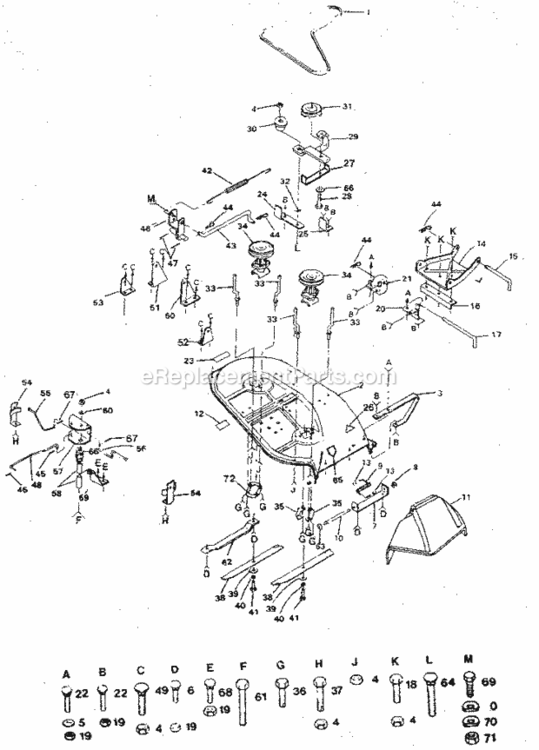 Page F Diagram and Parts List for 917254622  Craftsman Lawn Tractor
