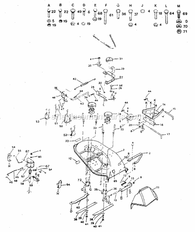 Page F Diagram and Parts List for 917254631  Craftsman Lawn Tractor