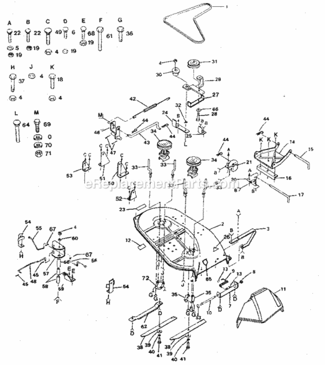 Page F Diagram and Parts List for 917254640  Craftsman Lawn Tractor