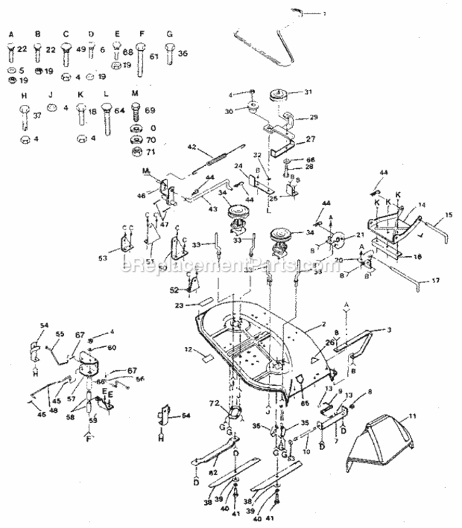 Page F Diagram and Parts List for 917254641  Craftsman Lawn Tractor