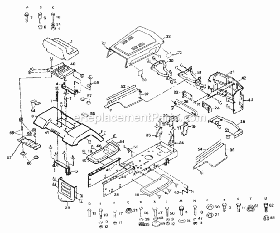 Page B Diagram and Parts List for 917254642  Craftsman Lawn Tractor