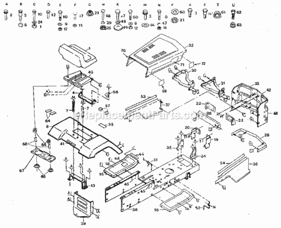 Page B Diagram and Parts List for 917254643  Craftsman Lawn Tractor