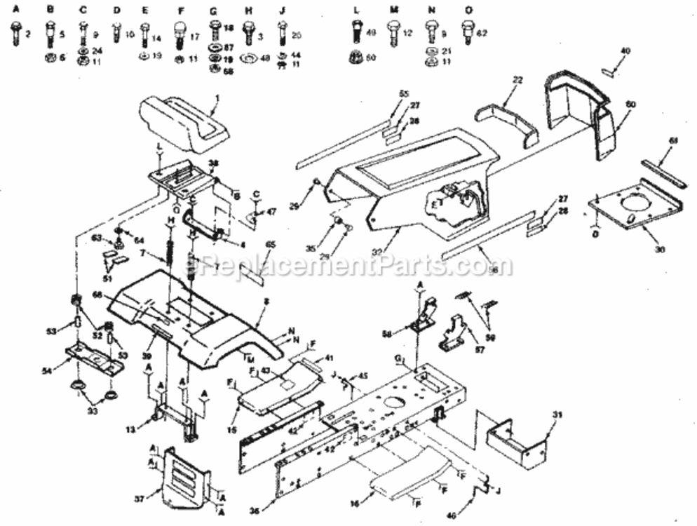 Page B Diagram and Parts List for 917254650  Craftsman Lawn Tractor