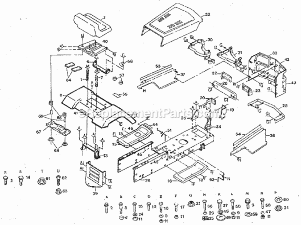 Page B Diagram and Parts List for 917254670  Craftsman Lawn Tractor