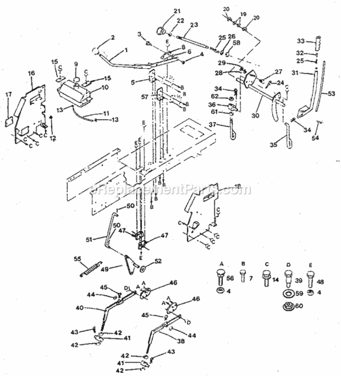 Page E Diagram and Parts List for 917254670  Craftsman Lawn Tractor