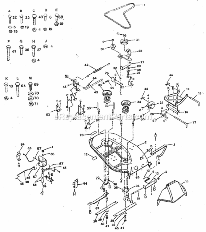 Page F Diagram and Parts List for 917254670  Craftsman Lawn Tractor