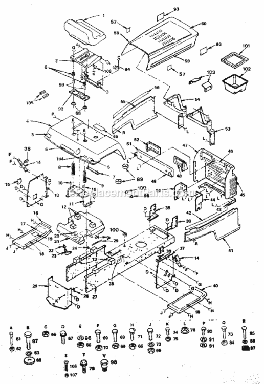 Page B Diagram and Parts List for 917254680  Craftsman Lawn Tractor