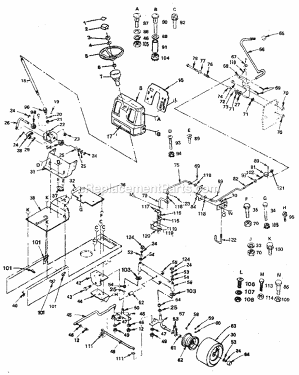 Page D Diagram and Parts List for 917254680  Craftsman Lawn Tractor