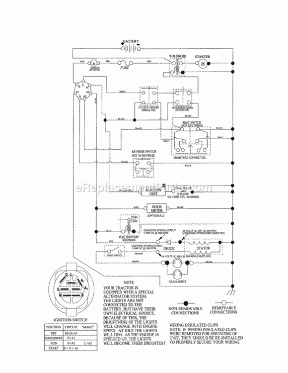 Page K Diagram and Parts List for 917254700  Craftsman Lawn Tractor