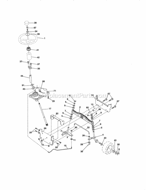 Page E Diagram and Parts List for 917254702  Craftsman Lawn Tractor