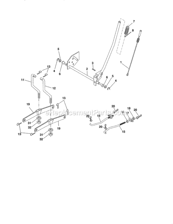 Page H Diagram and Parts List for 917254702  Craftsman Lawn Tractor