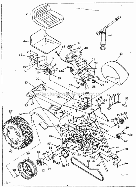 Page B Diagram and Parts List for 91725470  Craftsman Lawn Tractor