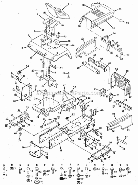 Page B Diagram and Parts List for 917254720  Craftsman Lawn Tractor