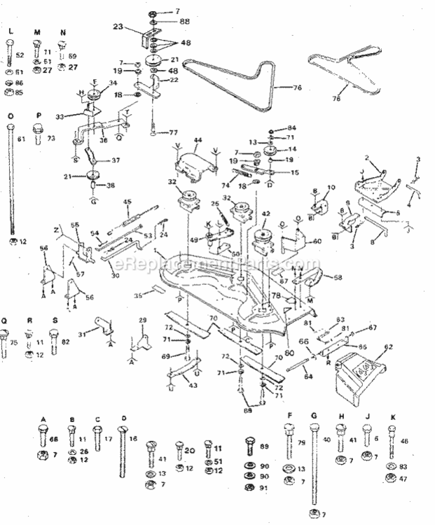Page F Diagram and Parts List for 917254720  Craftsman Lawn Tractor
