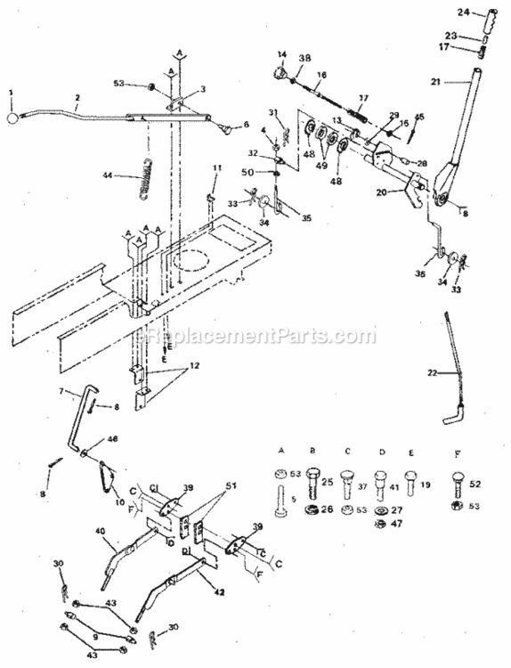 Page E Diagram and Parts List for 917254721  Craftsman Lawn Tractor