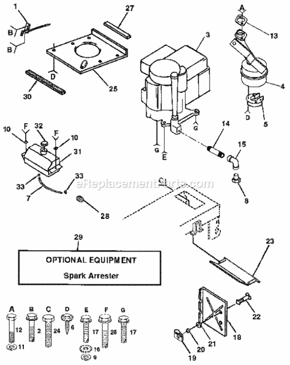 Page H Diagram and Parts List for 917254750  Craftsman Lawn Tractor