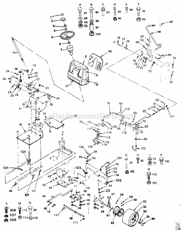 Page D Diagram and Parts List for 917254760  Craftsman Lawn Tractor