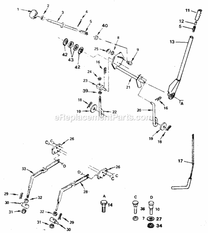 Page E Diagram and Parts List for 917254760  Craftsman Lawn Tractor