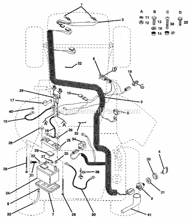 Page A Diagram and Parts List for 917254790  Craftsman Lawn Tractor