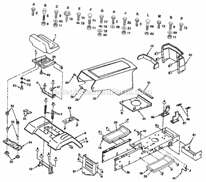 Page B Diagram and Parts List for 917254791  Craftsman Lawn Tractor