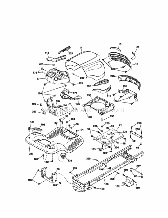 Page B Diagram and Parts List for 917254800  Craftsman Lawn Tractor