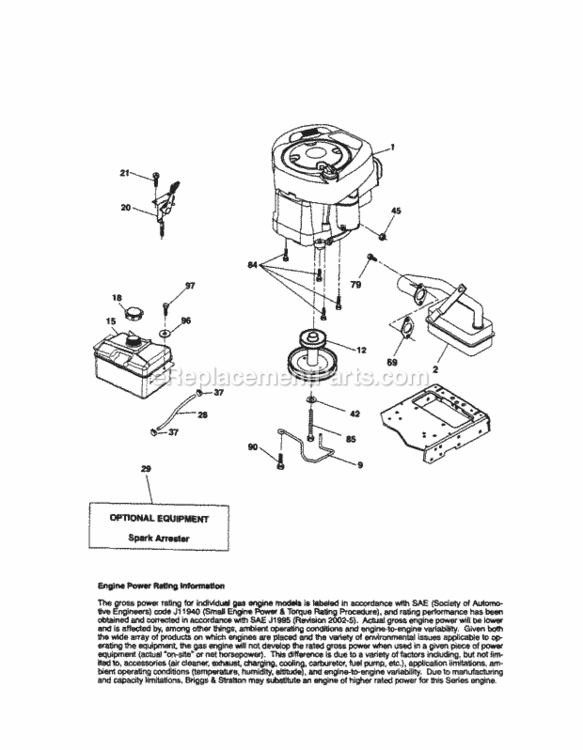 Page D Diagram and Parts List for 917254800  Craftsman Lawn Tractor