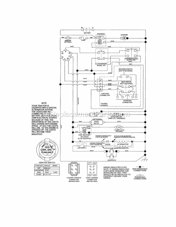 Page K Diagram and Parts List for 917254810  Craftsman Lawn Tractor