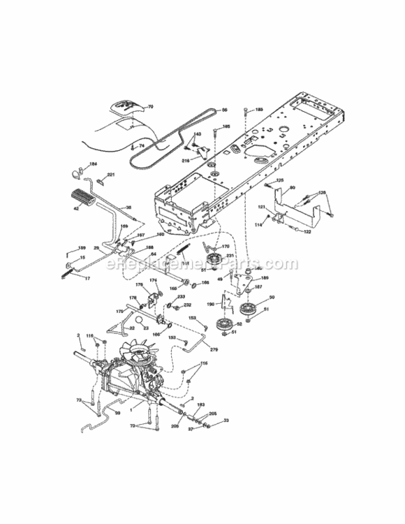 Page C Diagram and Parts List for 917254810  Craftsman Lawn Tractor
