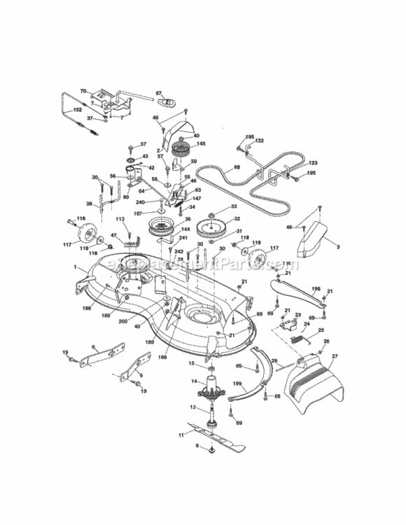 Page G Diagram and Parts List for 917254810  Craftsman Lawn Tractor