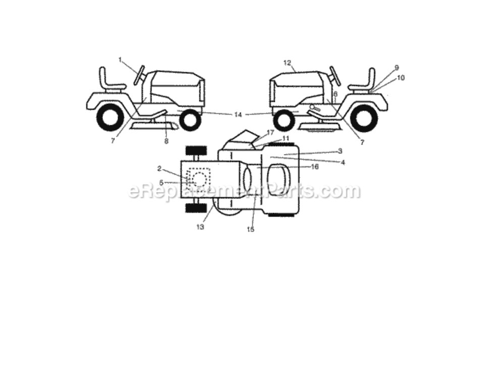 Page H Diagram and Parts List for 917254810  Craftsman Lawn Tractor