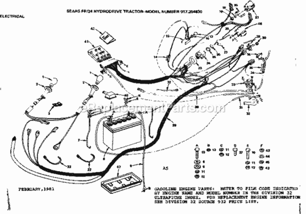 Page A Diagram and Parts List for 917254830  Craftsman Lawn Tractor