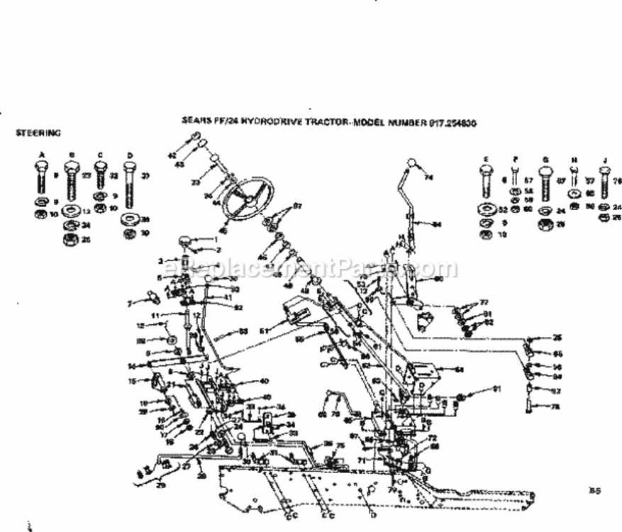 Page B Diagram and Parts List for 917254830  Craftsman Lawn Tractor