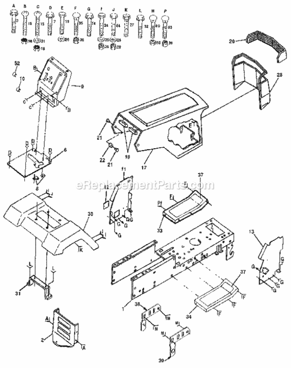 Page B Diagram and Parts List for 917254850  Craftsman Lawn Tractor