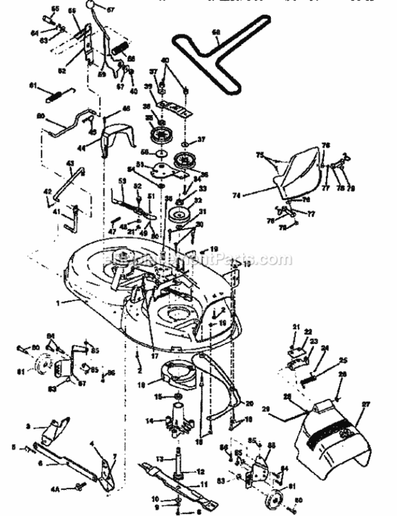 Page J Diagram and Parts List for 917254861  Craftsman Lawn Tractor