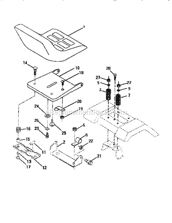 Page E Diagram and Parts List for 917254861  Craftsman Lawn Tractor