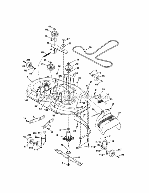 Page J Diagram and Parts List for 917254870  Craftsman Lawn Tractor
