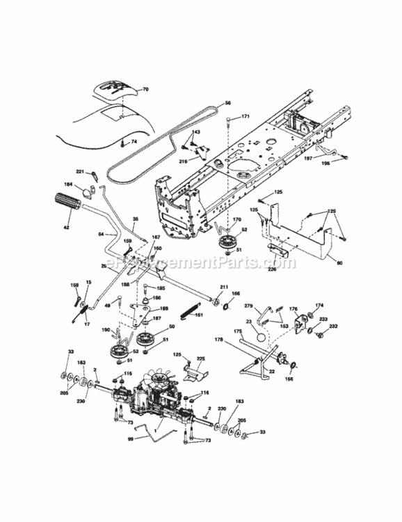 Page C Diagram and Parts List for 917254870  Craftsman Lawn Tractor