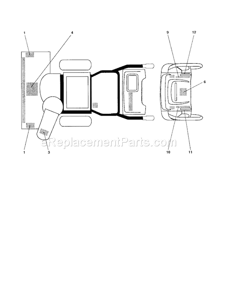 Decals Diagram and Parts List for 917254880  Craftsman Snow Blower