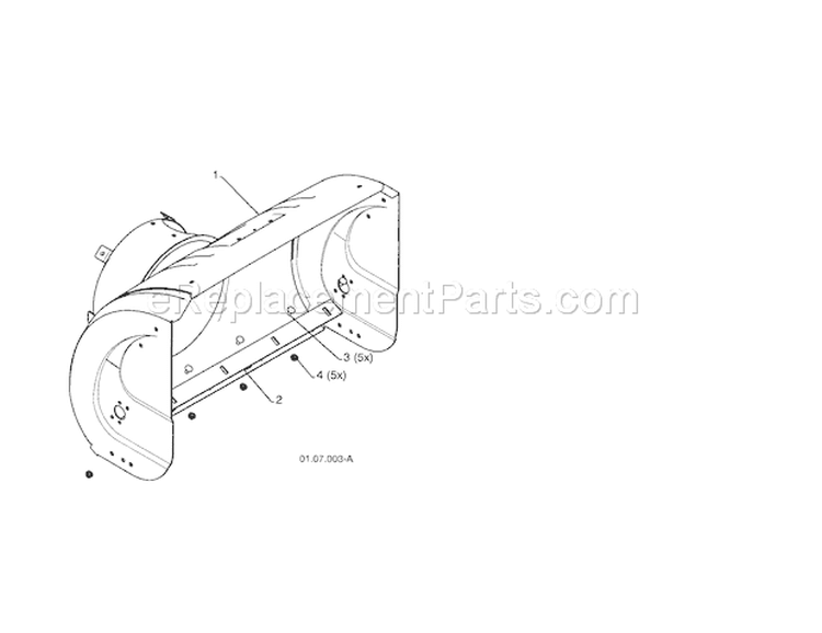 Auger Housing Diagram and Parts List for 917254880  Craftsman Snow Blower