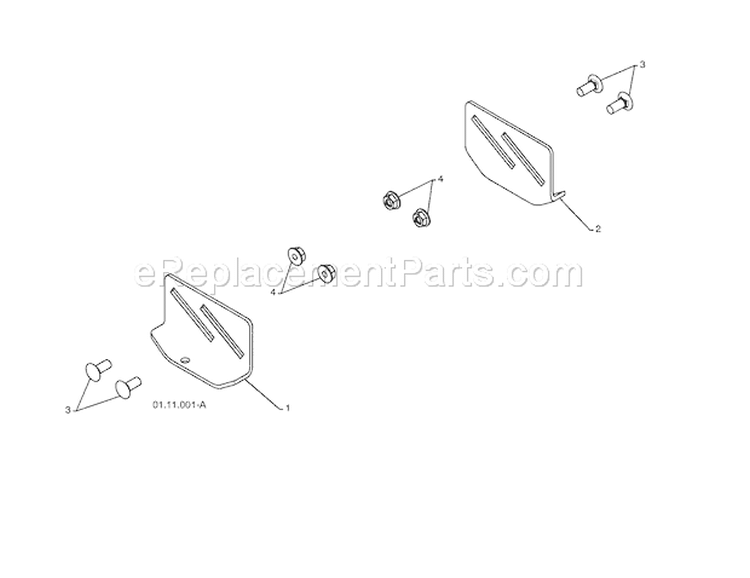 Skid Plates Diagram and Parts List for 917254880  Craftsman Snow Blower