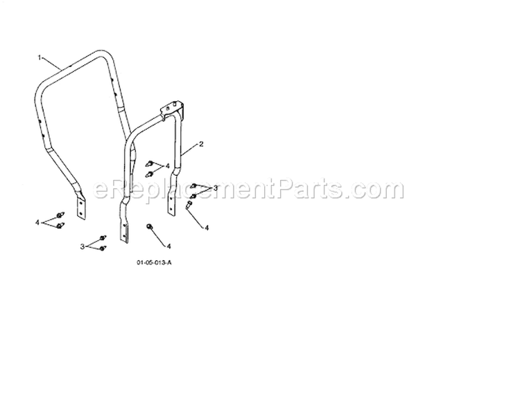Lower Handles Diagram and Parts List for 917254881  Craftsman Snow Blower