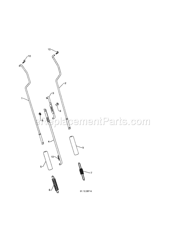 Impeller/Traction Rod Assembly Diagram and Parts List for 917254881  Craftsman Snow Blower