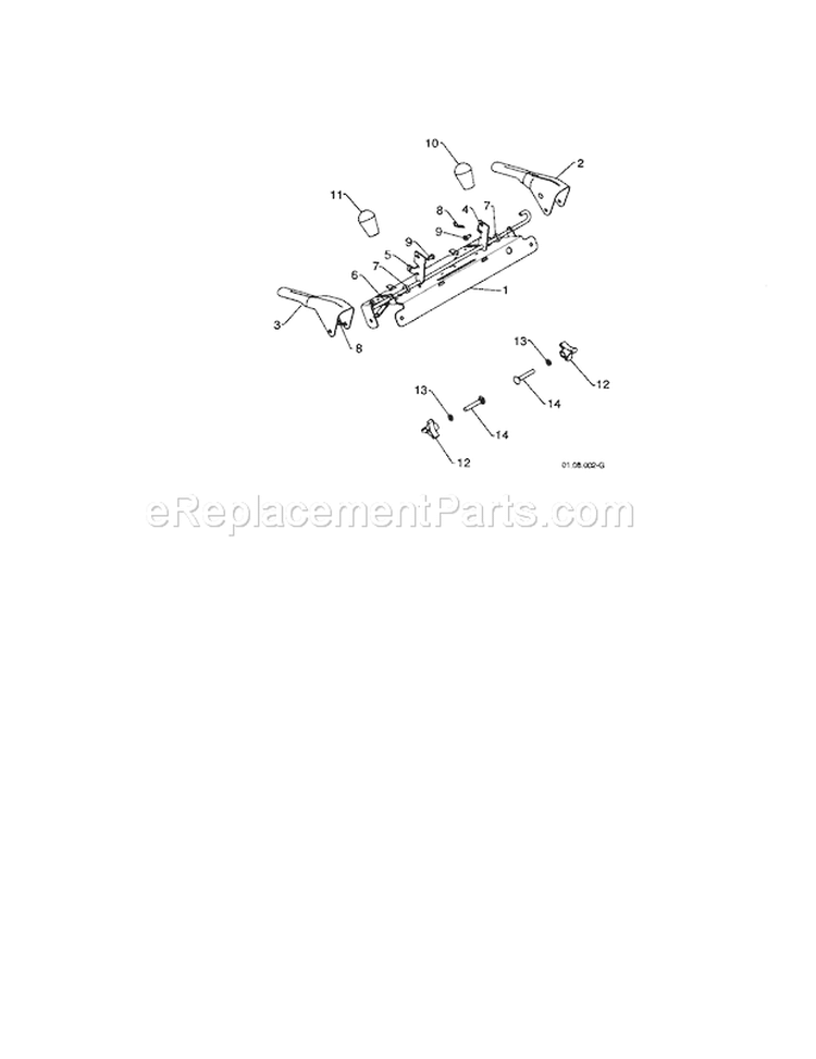 Control Lever Diagram and Parts List for 917254881  Craftsman Snow Blower