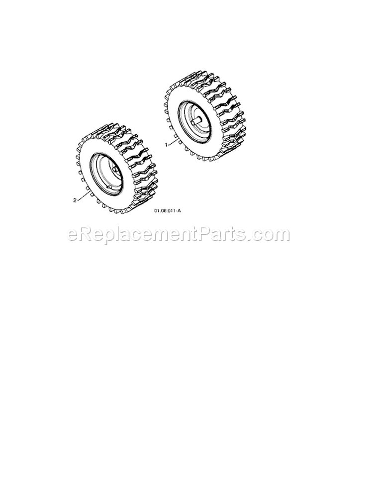Wheels Diagram and Parts List for 917254881  Craftsman Snow Blower