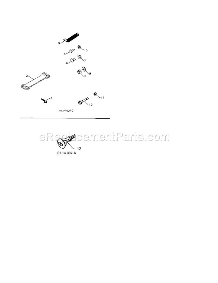 Bag Of Parts/Ignition Key Diagram and Parts List for 917254881  Craftsman Snow Blower
