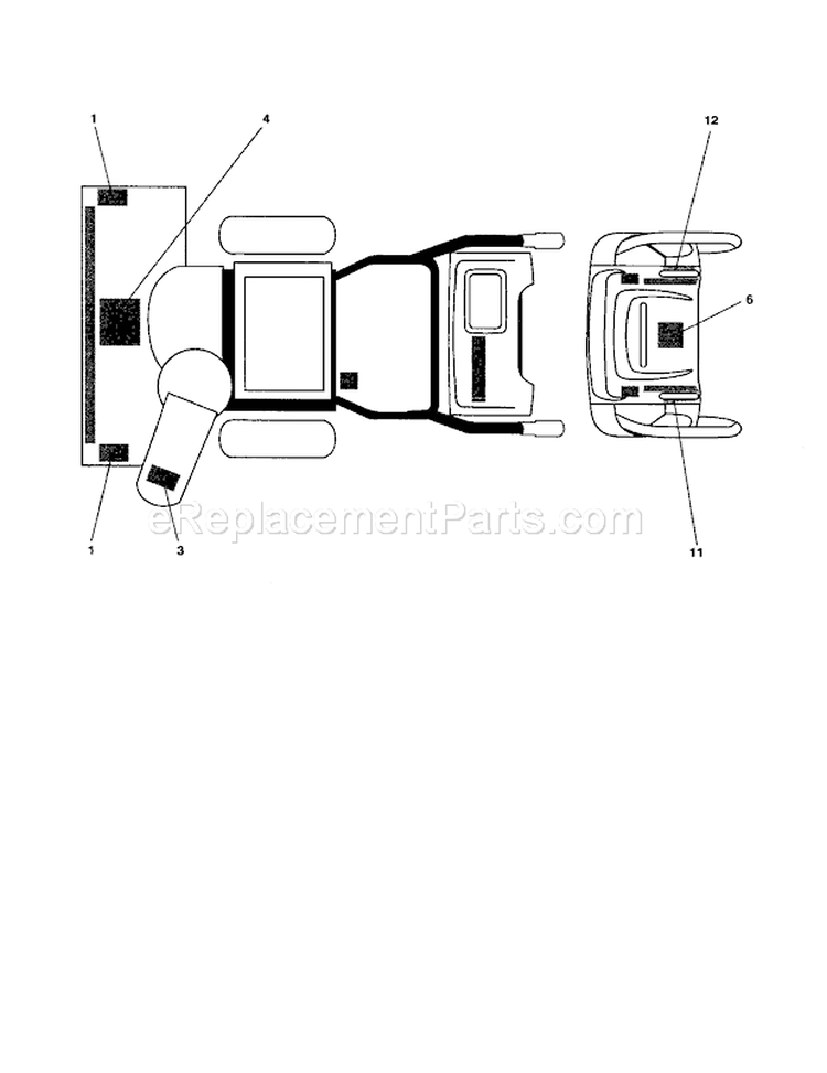 Decals Diagram and Parts List for 917254881  Craftsman Snow Blower