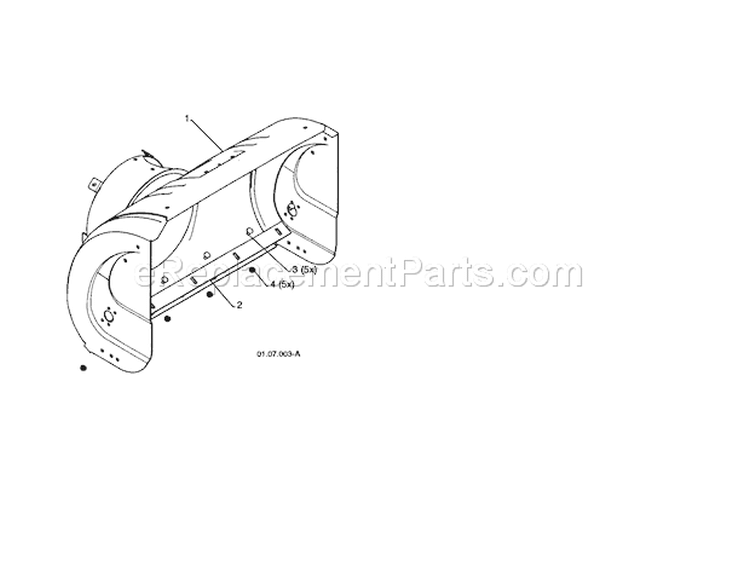 Auger Housing Diagram and Parts List for 917254881  Craftsman Snow Blower
